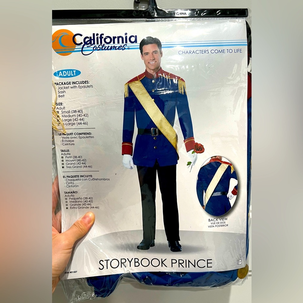 Men’s Prince Costume/ Cosplay/ Halloween/ XL